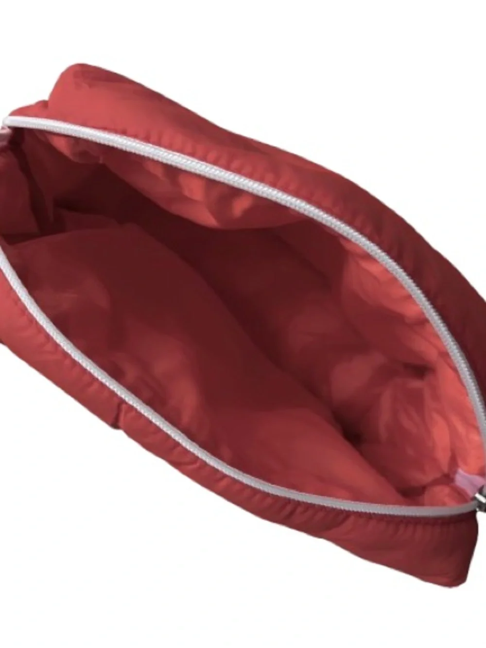 Puffer Makeup Cosmetic Bag Peach/White